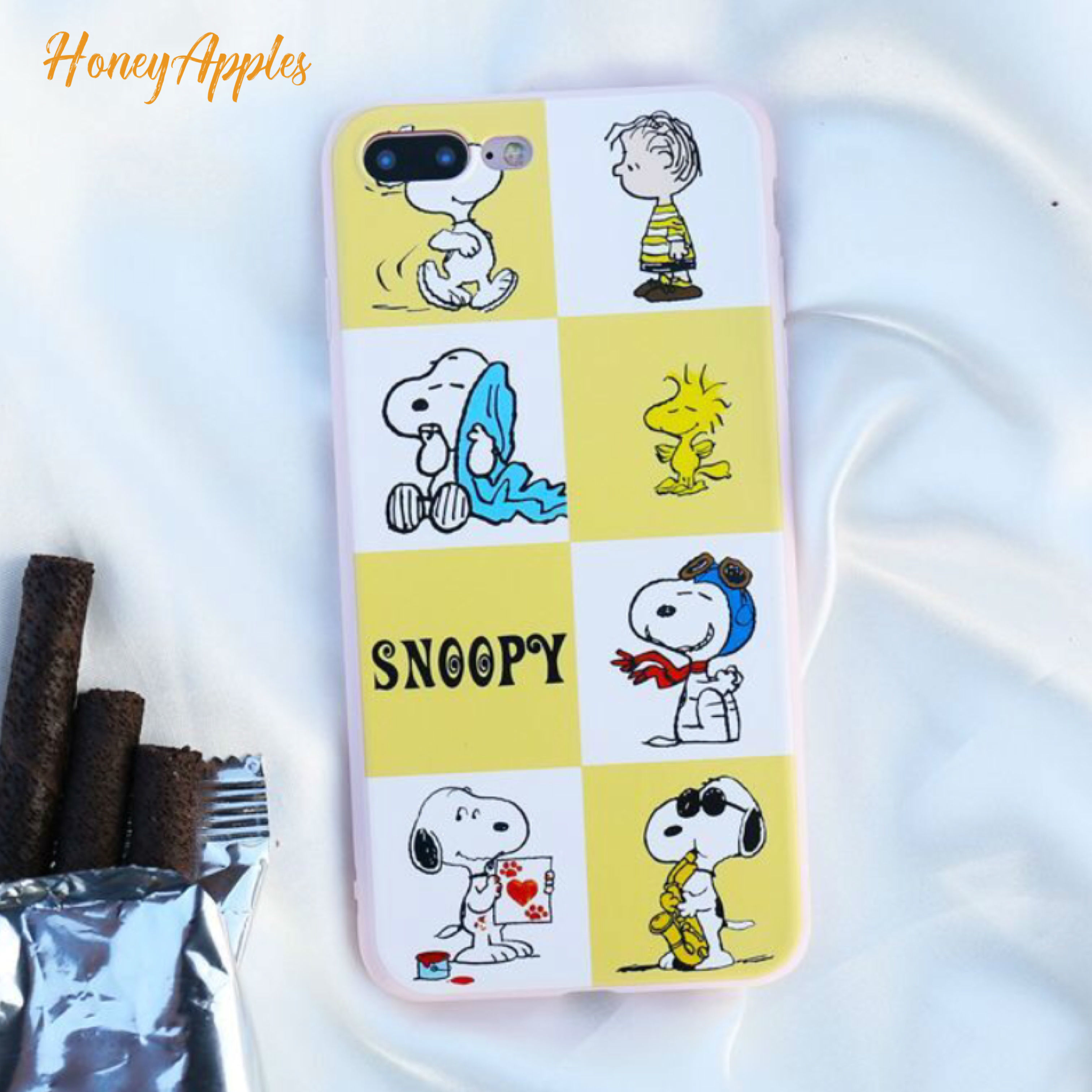 スヌーピー Iphoneケース Yellow Pink ８つ窓 Pink Tpu Snoopy 新機種対応 Honey Apples 別館 Iphoneケース Online Store