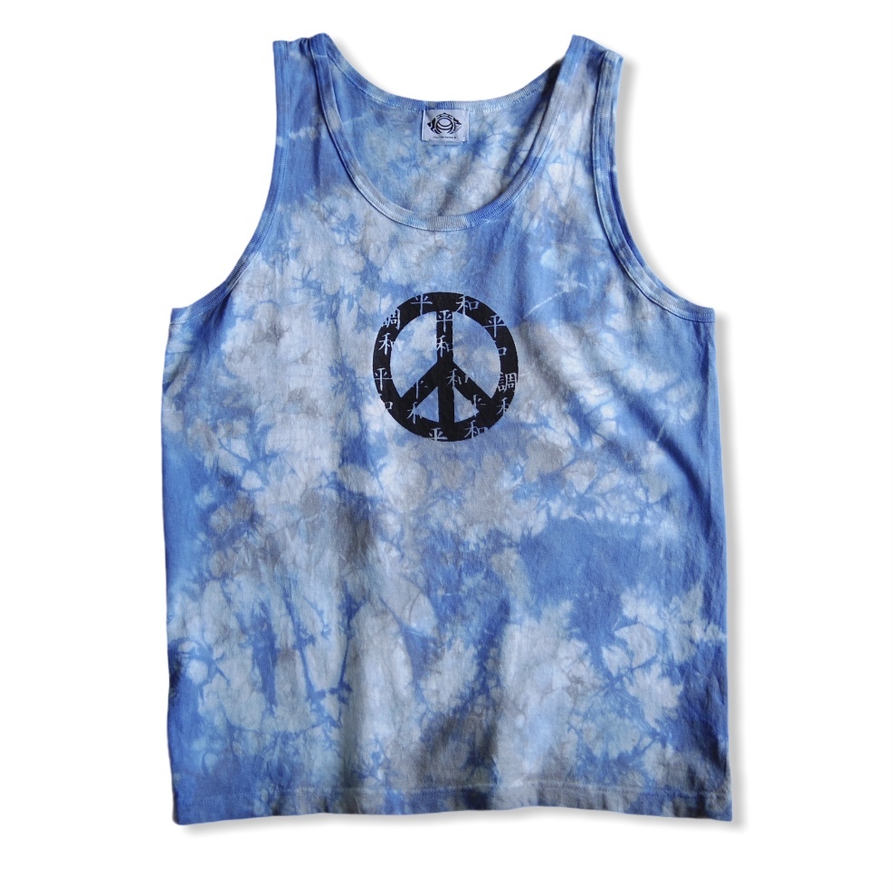 Peace 平和と調和 Tiedye Tank Top 薄群青 鼠色 L Xl Tkhome Factory