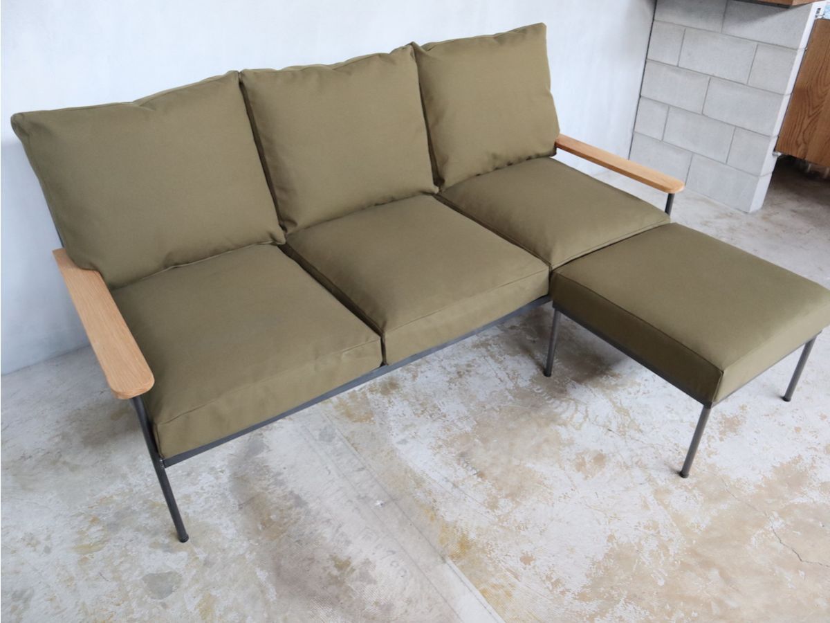 45 [Y,T Ottoman(canvas)] オットマン スツール ソファ アイアン脚 帆布 アイアン家具【Baum】関西大阪・南大阪