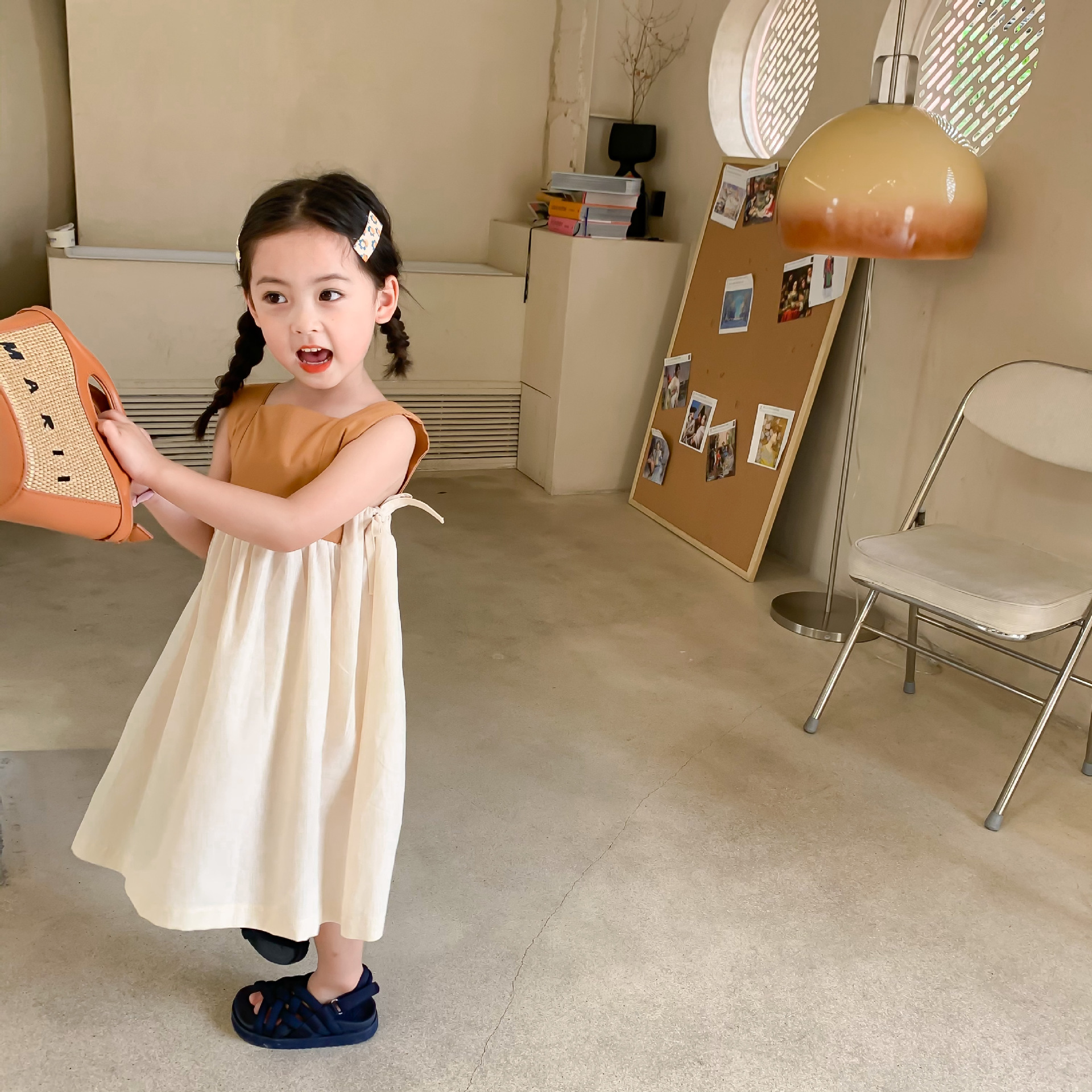 即納 ブラウンワンピース Ss 春夏 韓国子供服 子供服のmurababy