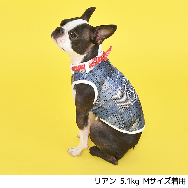 バンダナデニムメッシュタンク S M L 2l 3l Brownie S ブラウニーズ 犬服 ドッグウェア トイプードル チワワ ポメラニアン Br1516 1 Br21ss Wan Voyage ワンボヤージュ お洒落なドッグウェア 犬服のお店