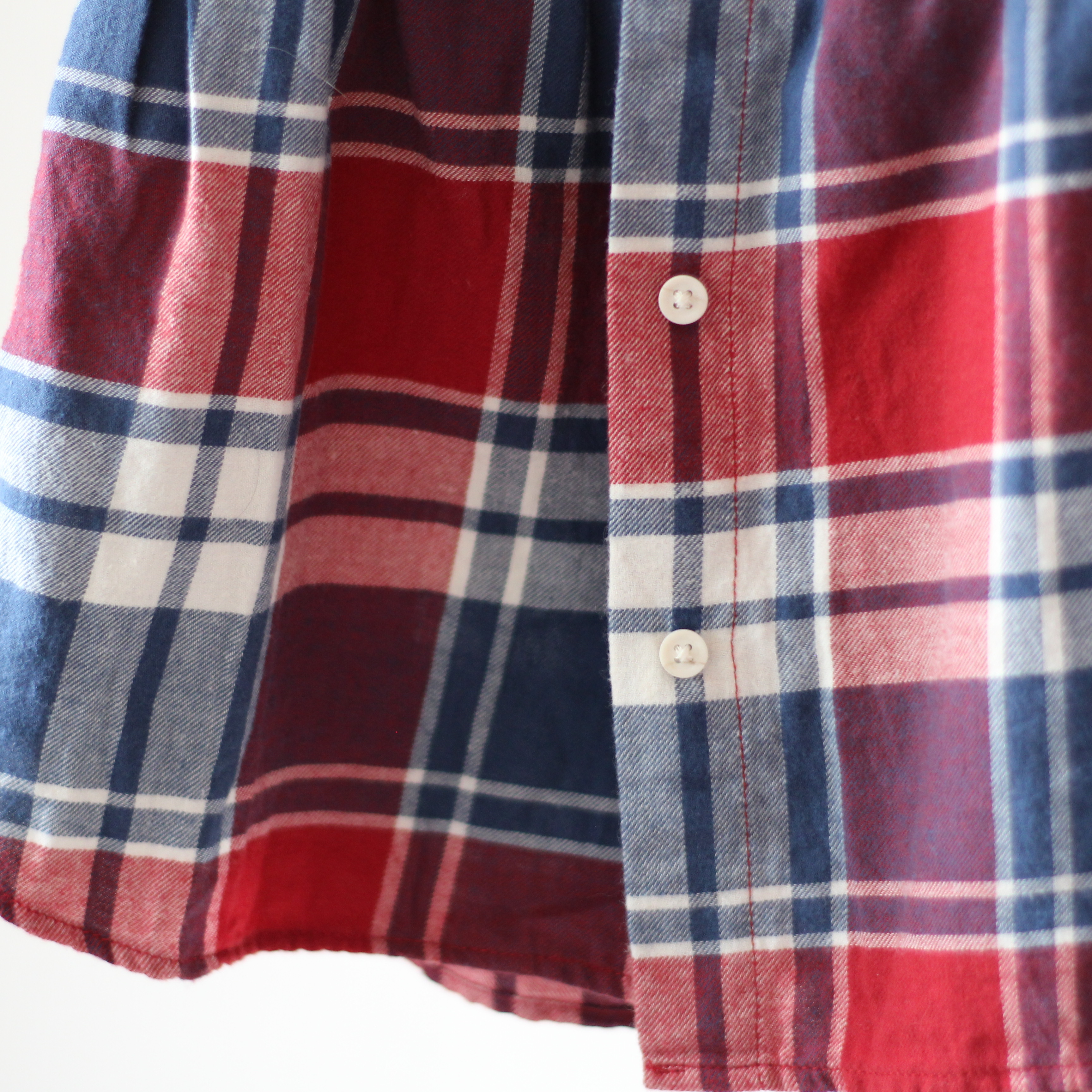 秋冬 リメイク カシュクール ワンピース 赤 チェック 80 ベビー服 女の子 Ma Minette