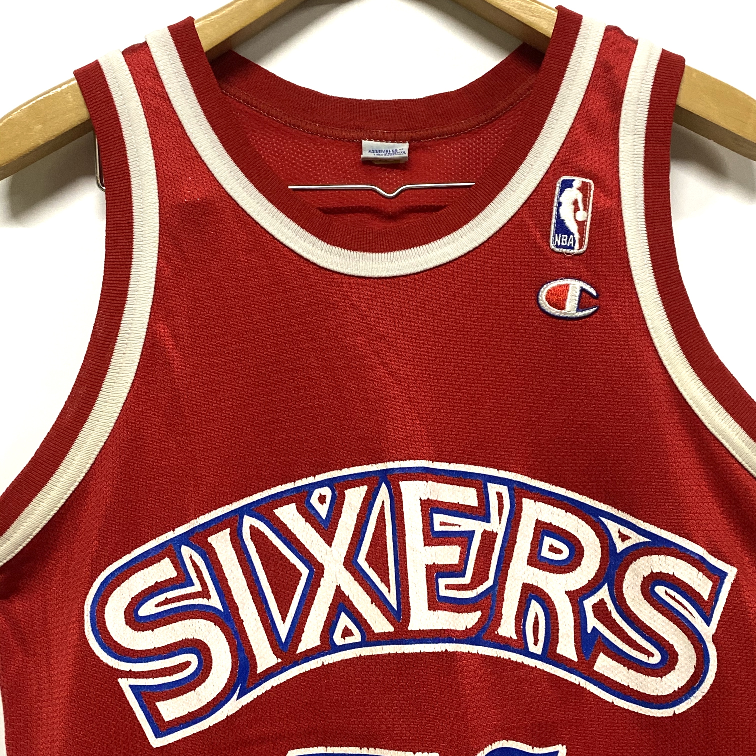 90年代 ヴィンテージ Champion チャンピオン Nba Philadelphia 76ers フィラデルフィア セブンティシクサーズ Shawn Bradley ショーン ブラッドリー ゲームシャツ レプリカユニフォーム 古着 ゲームシャツ Cave 古着屋 公式 古着通販サイト