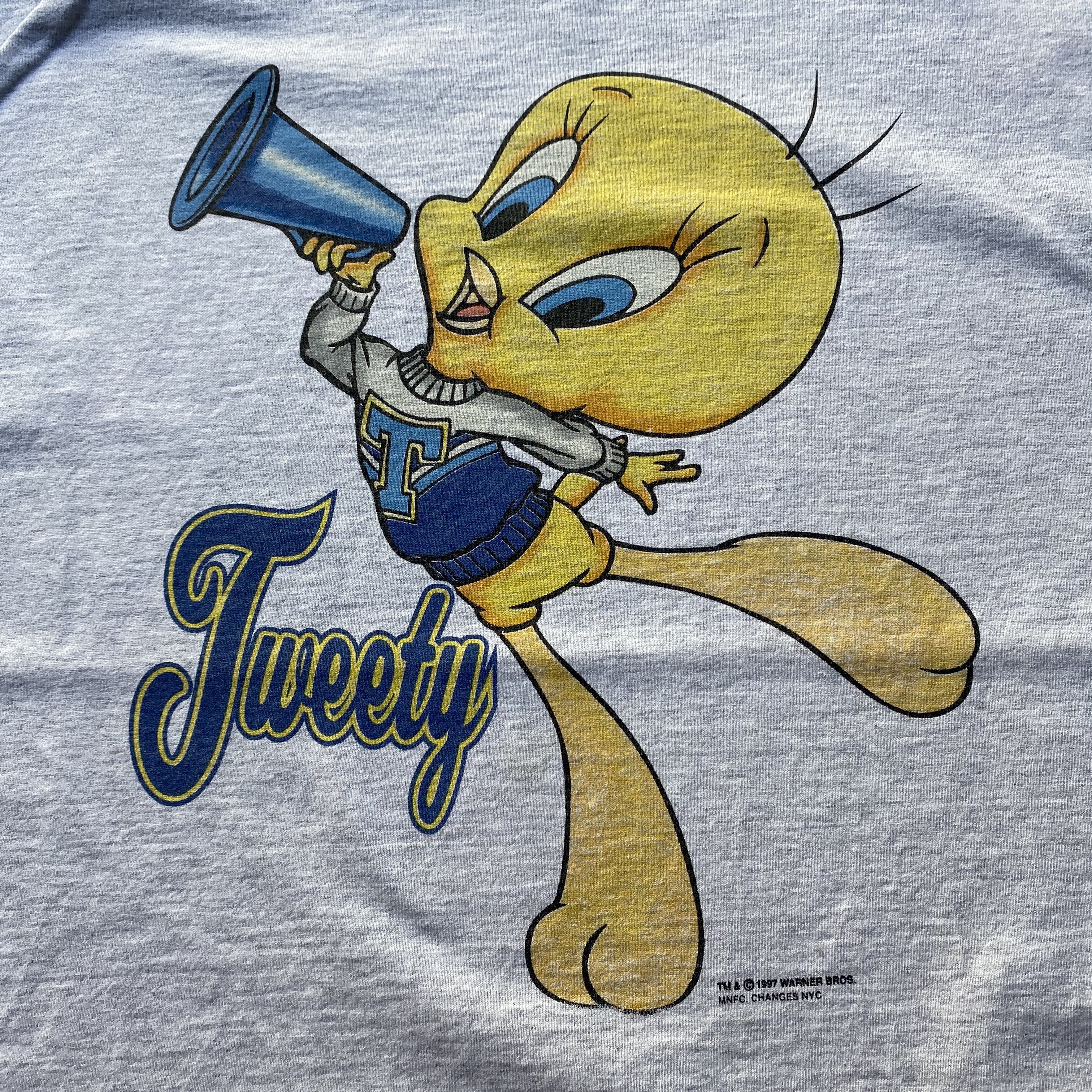 90年代 Looney Tunes ルーニーテューンズ Tweety トゥイーティー キャラクターtシャツ ヴィンテージ メンズxl レディース 古着 Tシャツ Al Sa Cave 古着屋 公式 古着通販サイト