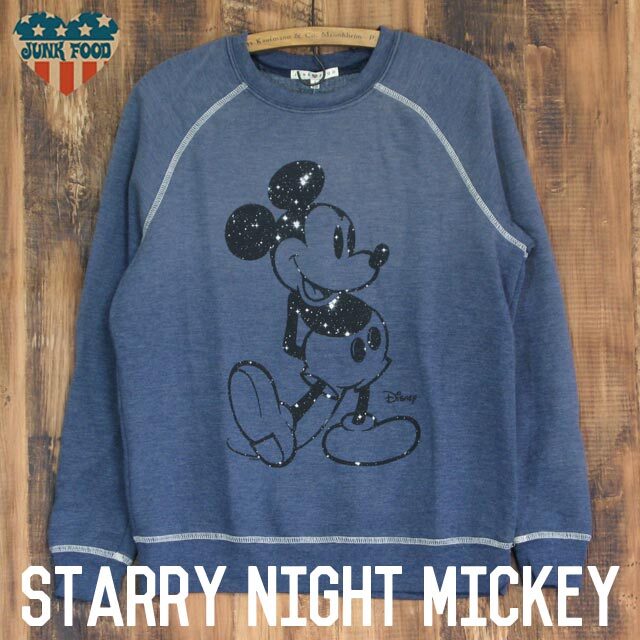 送料無料 Junk Food ジャンクフード Starry Night Mickey ミッキーマウス レディース スウェット トレーナー Kei Style