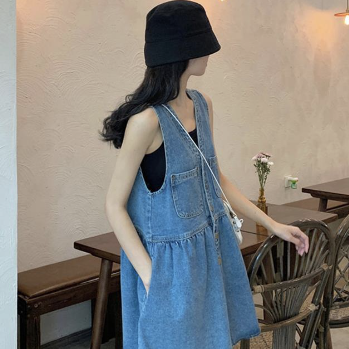 ノースリーブデニムワンピ Minuit