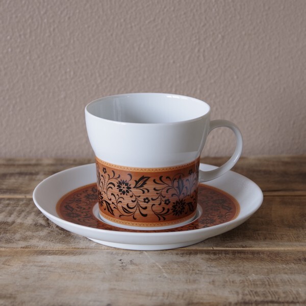 オールド ノリタケ ドミニカ コーヒーカップ ソーサー Noritake Dominica Younger Image 1 6 ブラウン レトロ 花柄 ヴィンテージ 食器 陶磁器 Flohmarkt フローマルクト