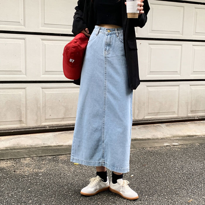 翌営業日発送 バッグスリットデニムスカート タイトスカート Aライン デニム ロングスカート ハイウエスト 大きいサイズ かわいい 人気 レディース 安い 韓国ファッション 363 Sinsakumall