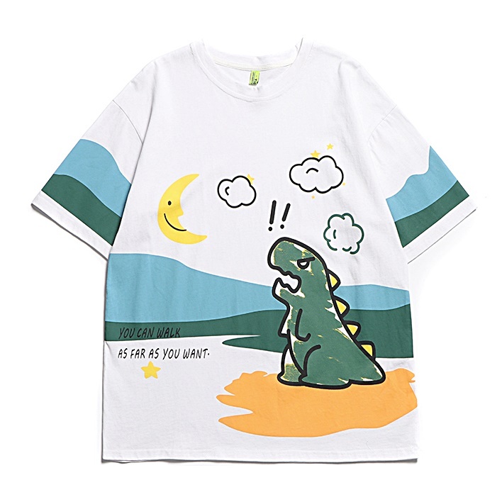 ユニセックス 恐竜 絵本プリント Tシャツ メンズ セレクトショップ Taeyangday Shop テヤンデイショップ