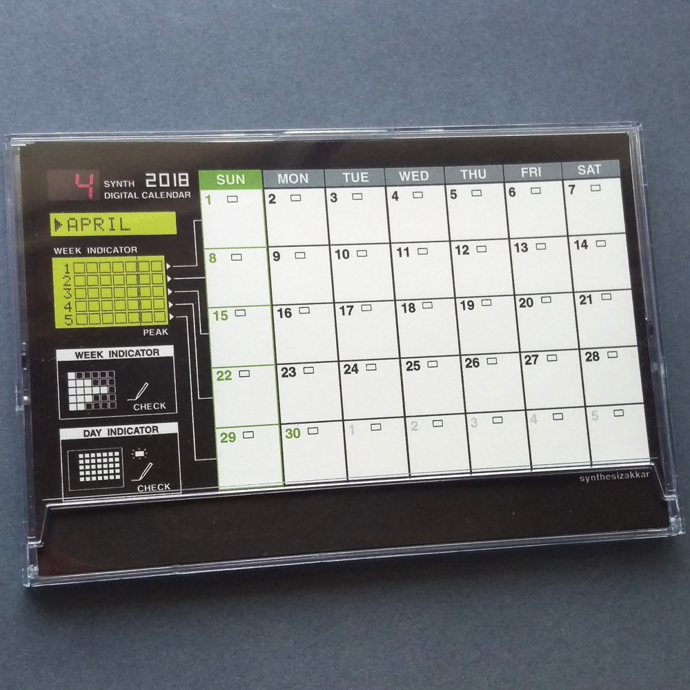 カレンダー Synth18 Digital Calendar 卓上カレンダー シンセサイザッカー
