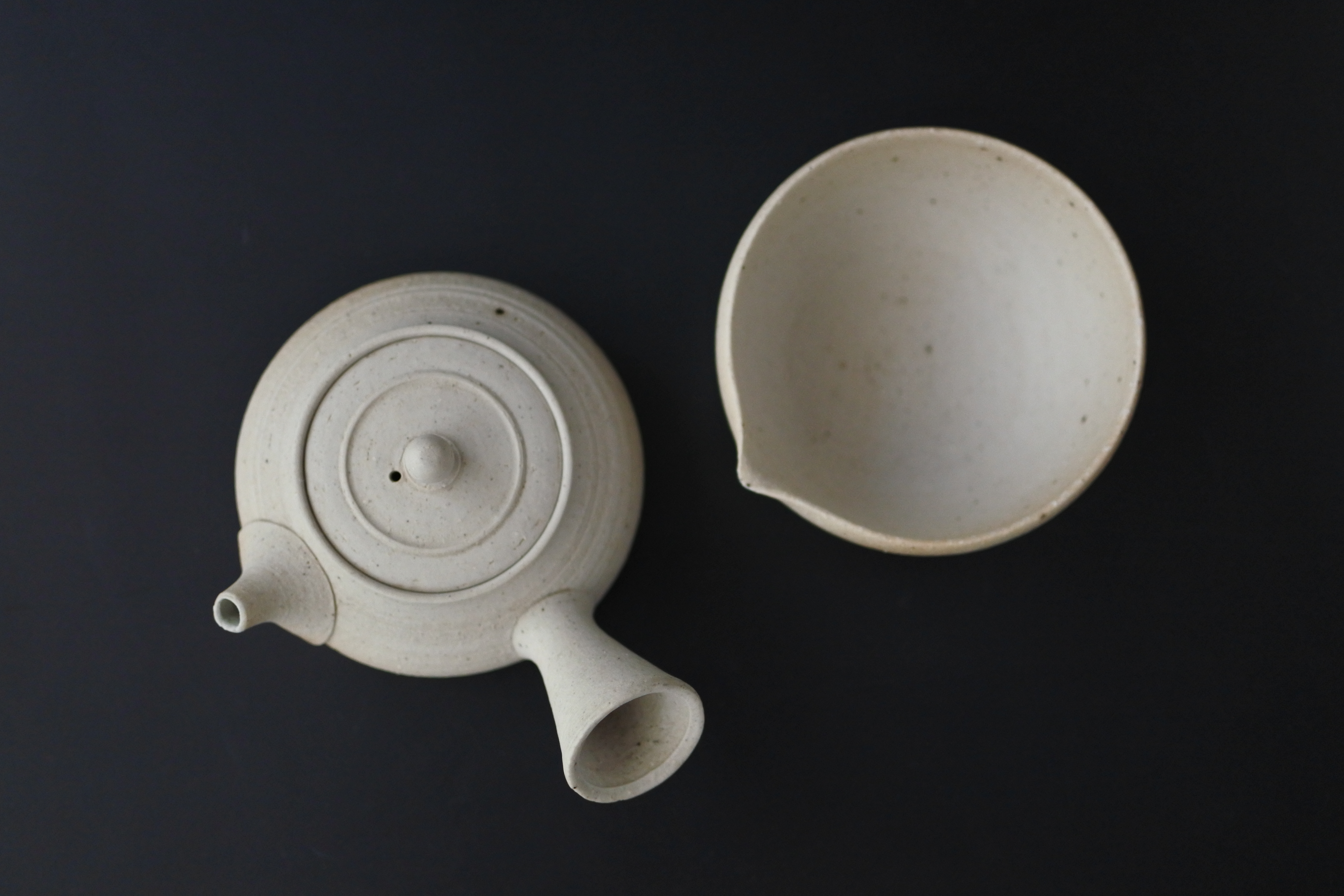 山崎さおり 急須白と湯冷ましセット 鎌倉倶楽部 茶寮 Baseオンラインショップ