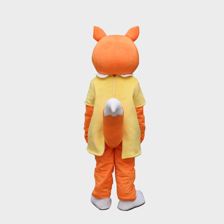 本格的着ぐるみ 狐 きつね キツネ 大人用 可愛い オレンジの狐 イエロー 黄色い きぐるみ 3頭身タイプ 格安 良質 のぞき可 オーダーメイド コスプレ イベント用品 遊園地 お子様 大喜び 集客 客寄せ Mooncat