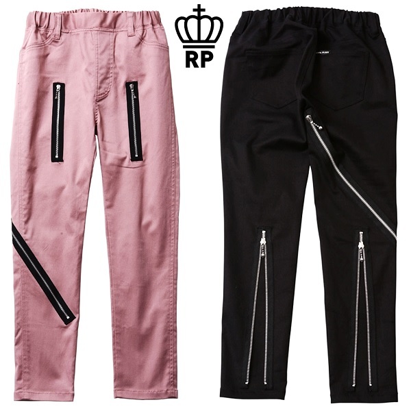 Royal Pussy ロイヤルプッシー Zip Bondage Easy Sabrina サブリナパンツ アンクルパンツ クロップド ストレッチ ジッパー ジップ 8分丈 9分丈 黒 ブラック ピンク メンズ レディース ロック パンク バンド 川村カオリ ギフトラッピング無料 ステージ衣装 Rogia