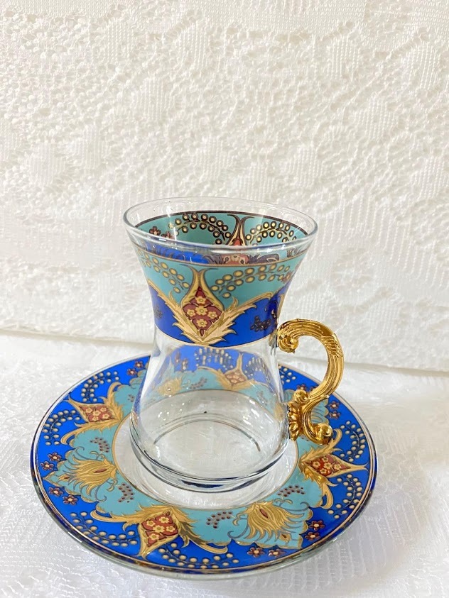 トルコ柄ガラス製チャイグラスセット Chai 8 Asobijoux トルコ柄ガラス製チャイグラスセット Chai 8 Asobijoux