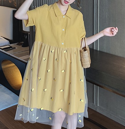 ワンピース 春 夏 半袖 ワンピース 韓国 シャツワンピース ひざ丈 メッシュ ポロシャツワンピース おしゃれなフランス パリのレディースファッションアイテム Minato