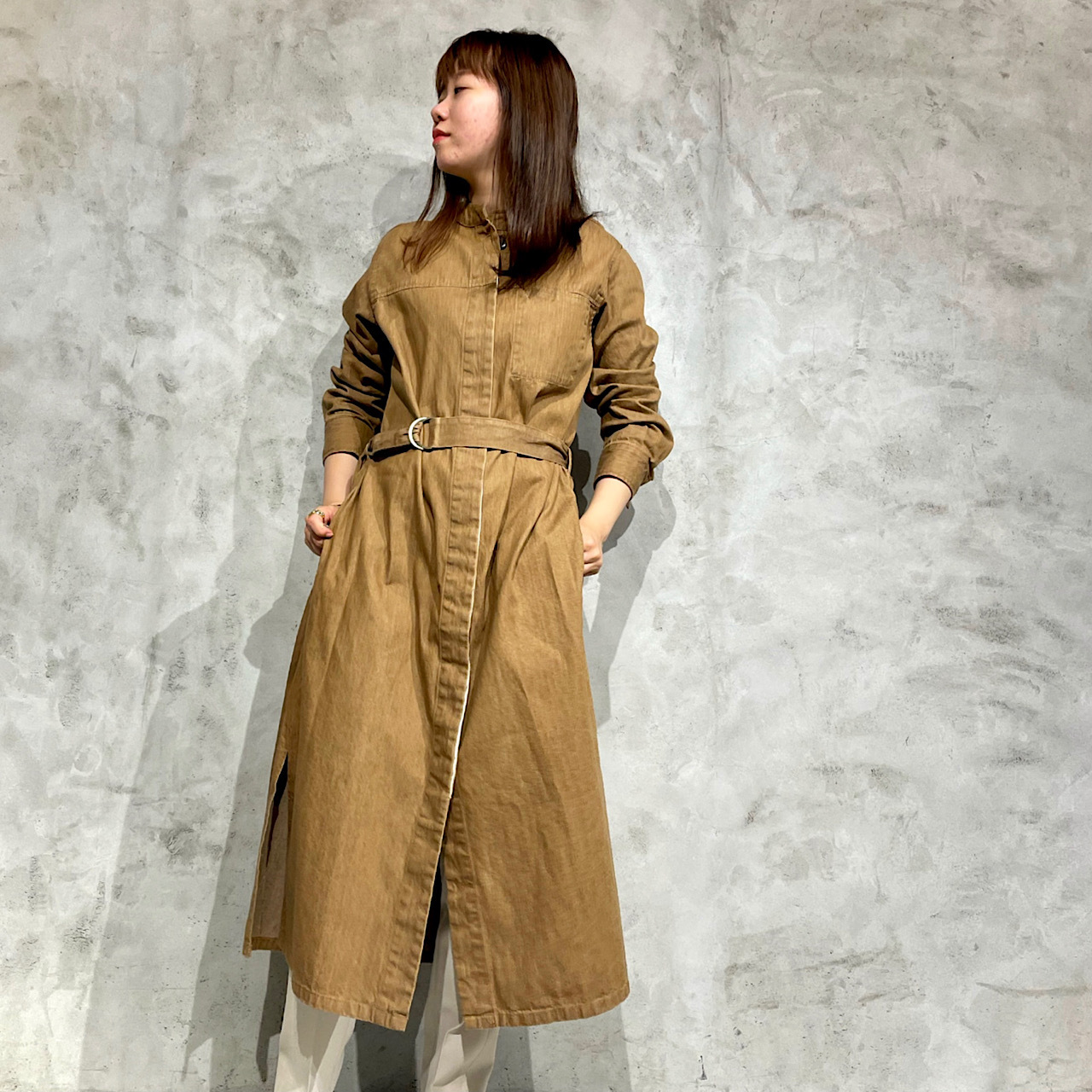 Munich ミューニック コットンデニムロングシャツワンピース コート Mn212n24 Shunal S