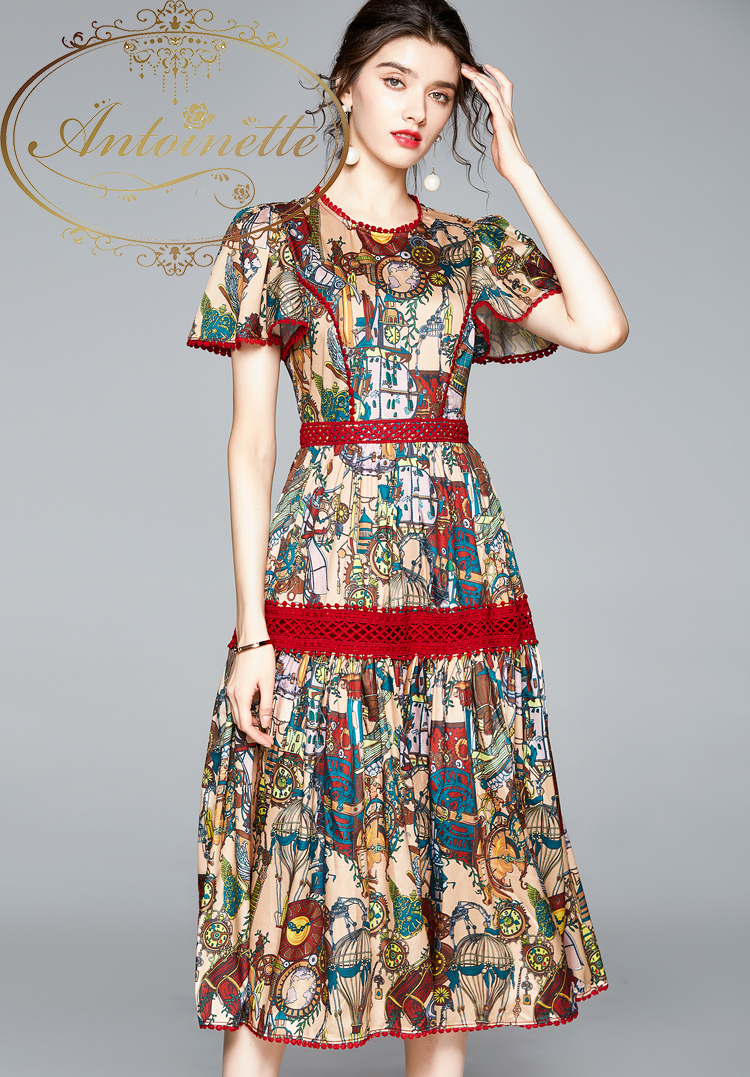 総柄 夏物 秋物 ワンピース 衣装 パーティー Ladies Summer Autumn One Piece Luxury Antoinette