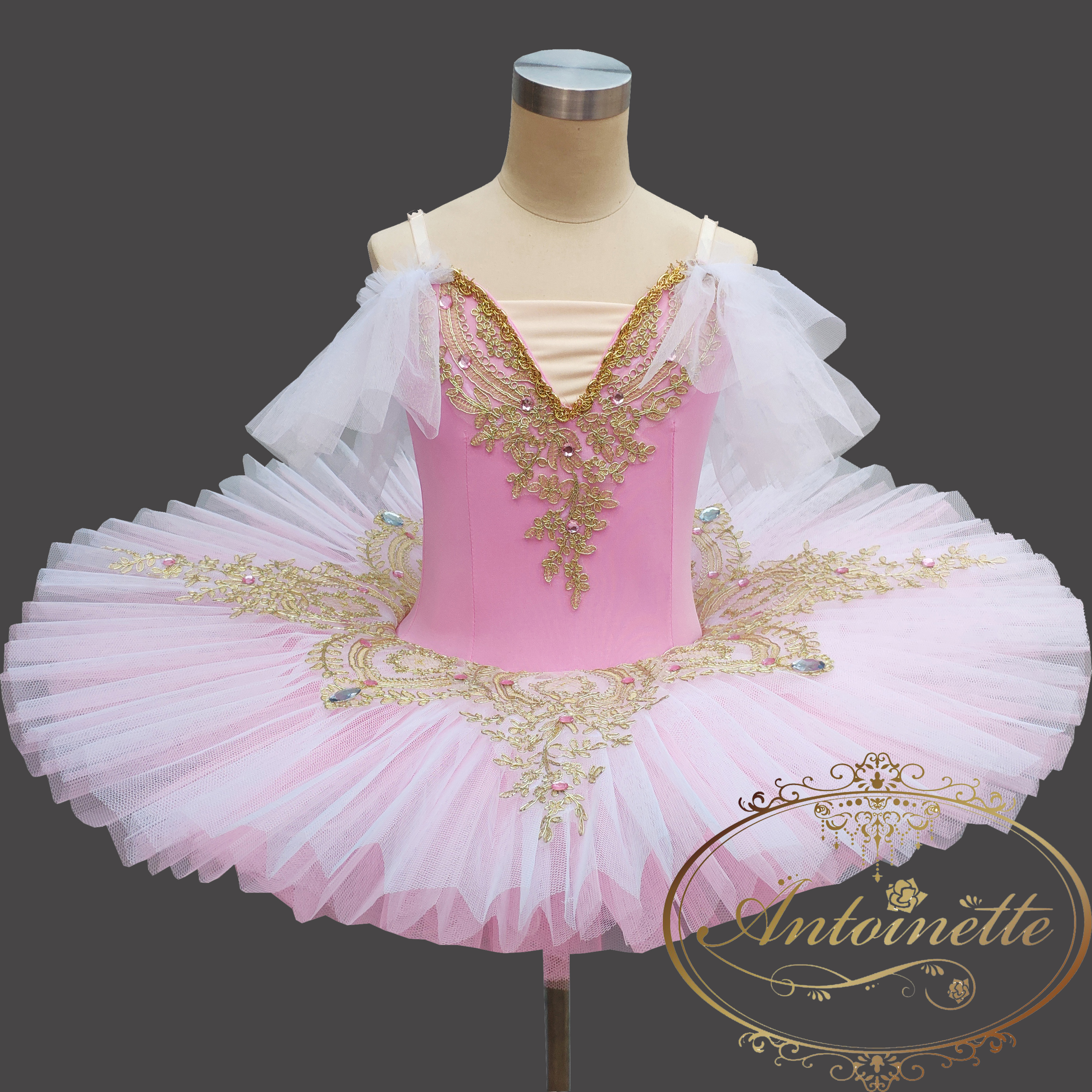 バレエ 衣装 ドレス 舞台 ピンク チュール お姫様 ダンス ウェア 女の子 高級感 本格派 Princess Girl Kids Ballet Wear Pink Dance Antoinette