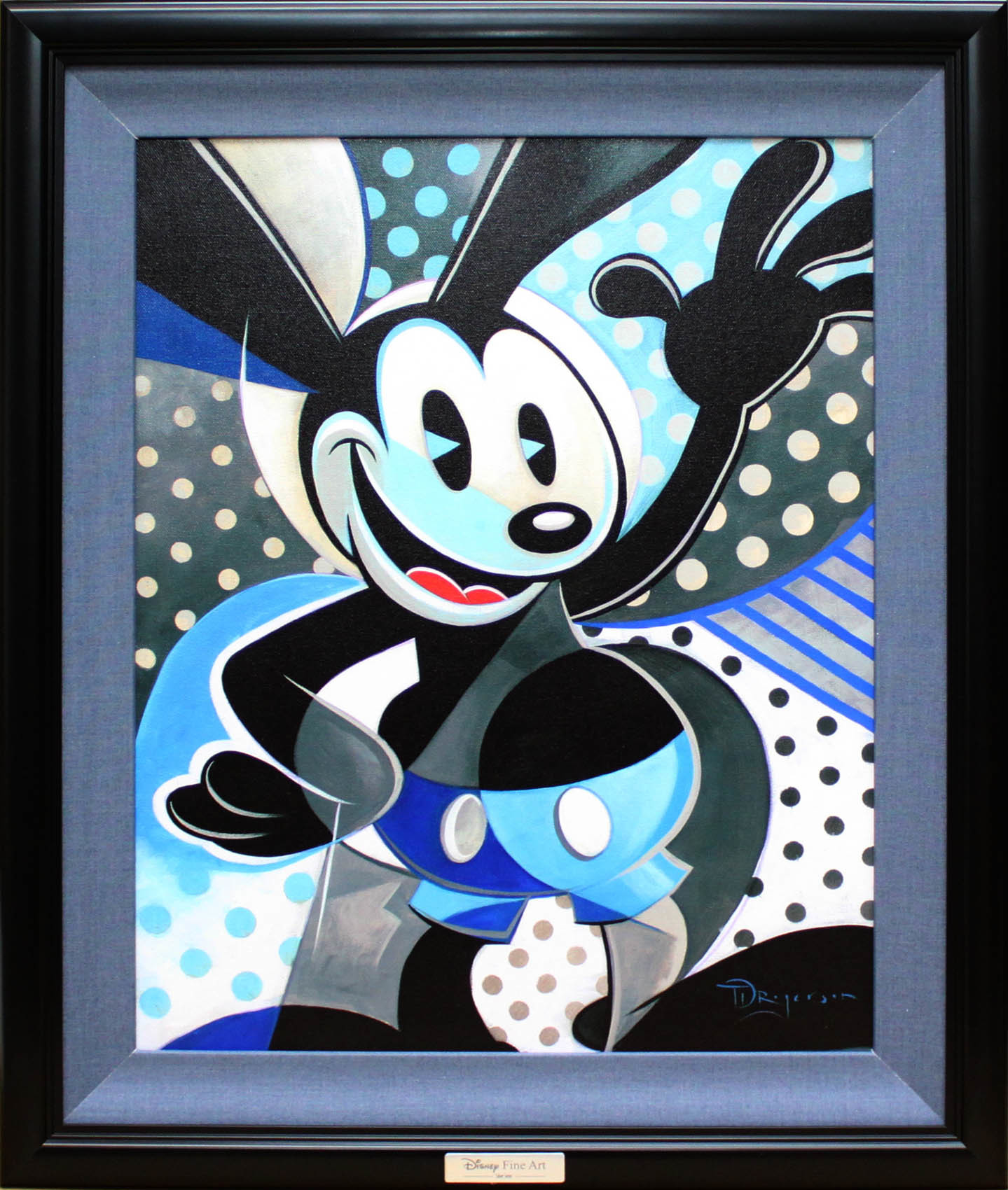 ディズニー絵画 しあわせウサギのオズワルド Oswald The Lucky Rabbit 作品証明書 展示用フック付 限定500部キャンバスジークレ ディズニー絵画 ポスター