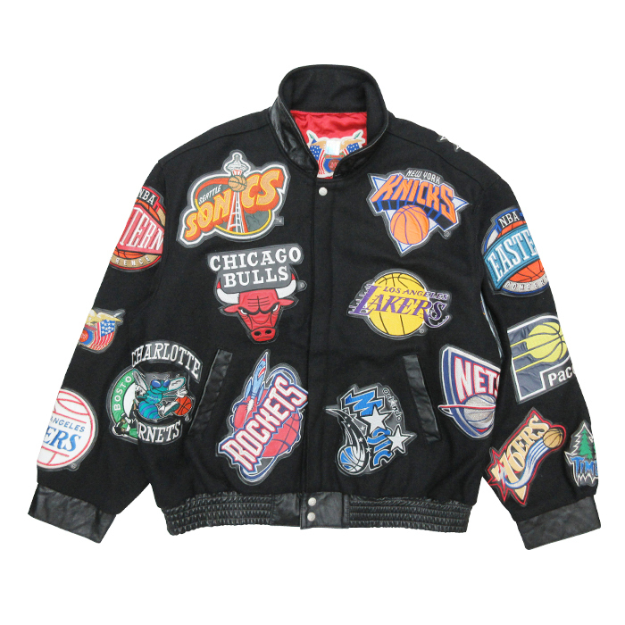 NBA ジェフハミルトン 全チームロゴ スタジャンJACKET 3XL-eastgate.mk