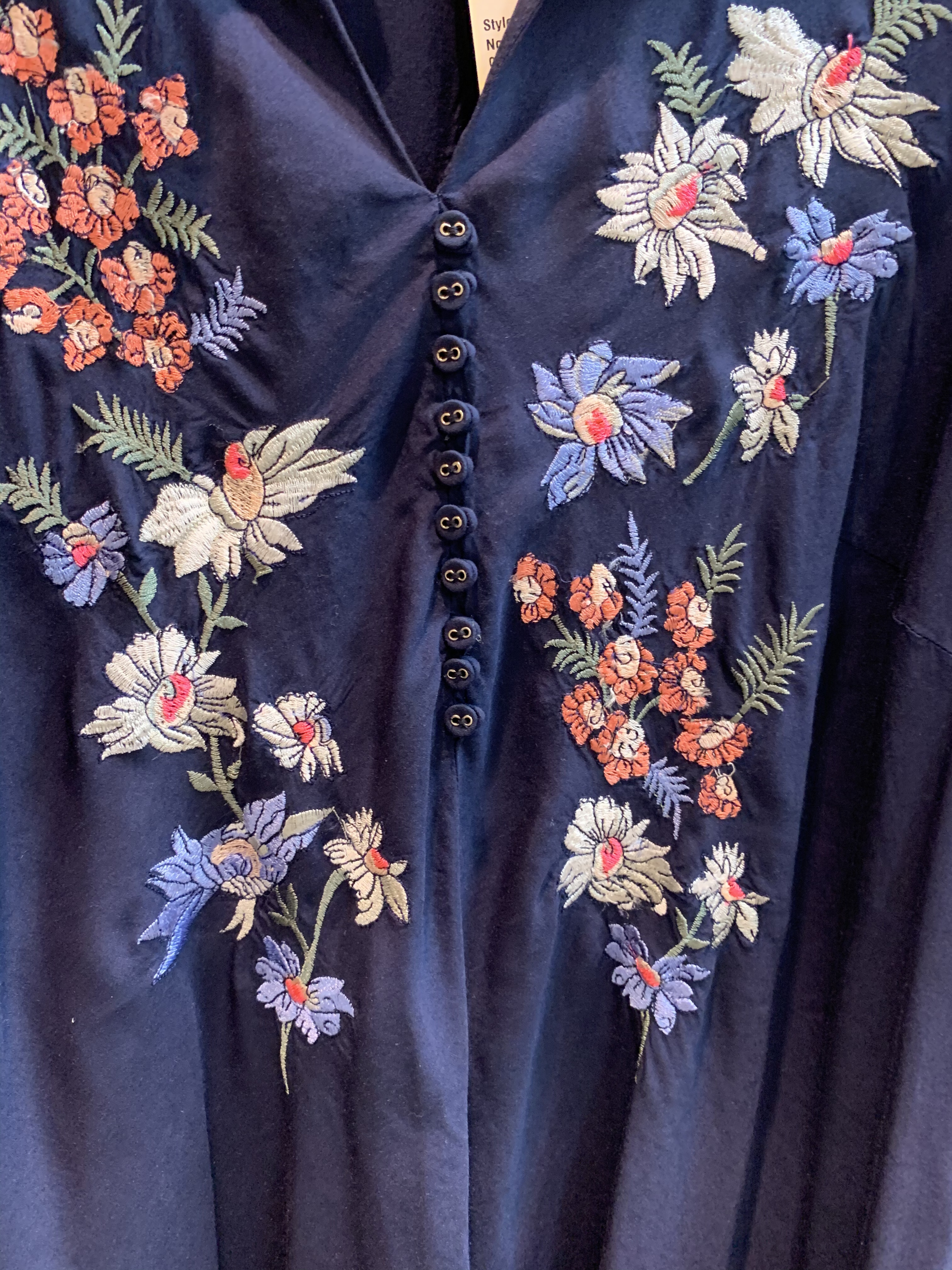 Rene Derhy ルネデリー 襟ヨーク刺繍アシメワンピース 931 519 フクハラ