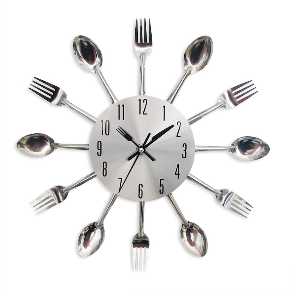 スプーン フォーク シルバー デザイン ウォールクロック シンプル 限定数 時計 インテリア Clock クロック 壁掛け ウォール ウォッチ オシャレ Clock Flog