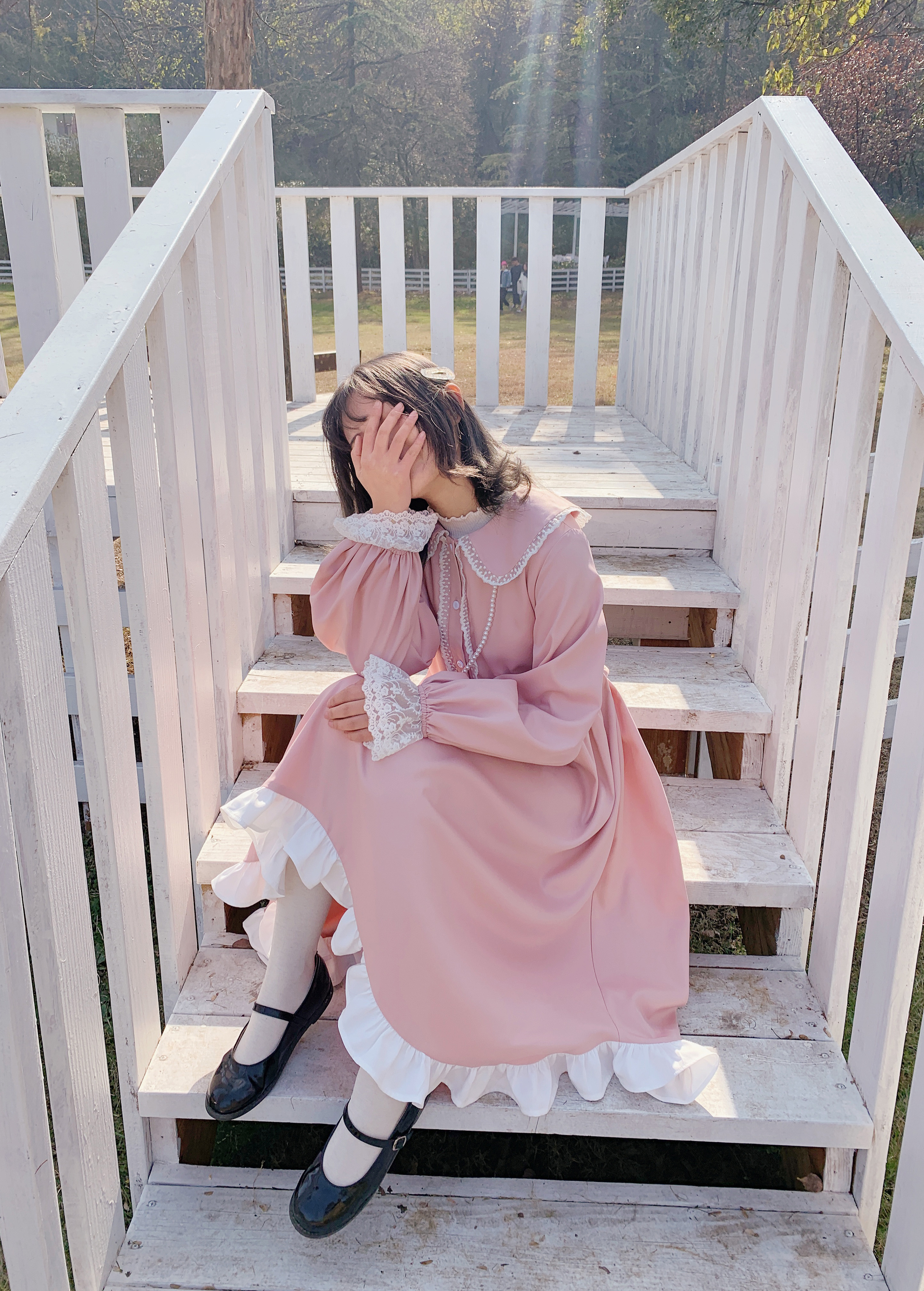 ドレス ロリータ ワンピース ピンク ゆめかわ やみかわ ミニワンピ シンプル 原宿 377 Sweetly