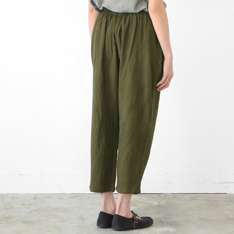 21新色追加 ヂェン先生の日常着 クロップドパンツ コットンリネン Robin Aso