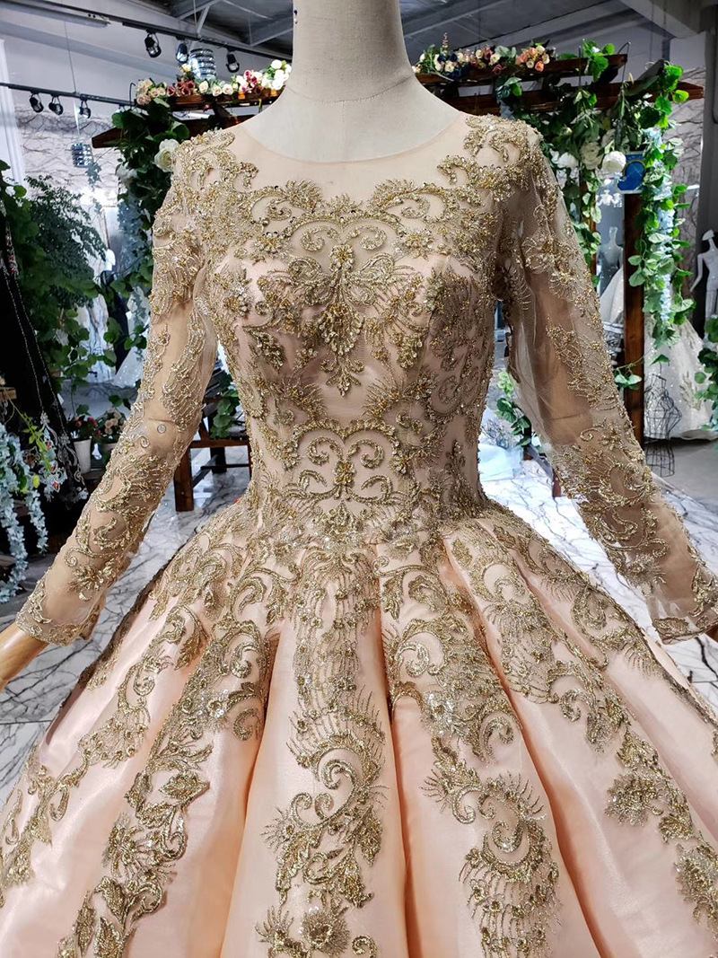 高品質オーダーメイド レディース ウェディング 結婚式 格安婚 結婚式 パーティードレス 二次会 花嫁 Aライン ゴールド 刺繍 Antoinette