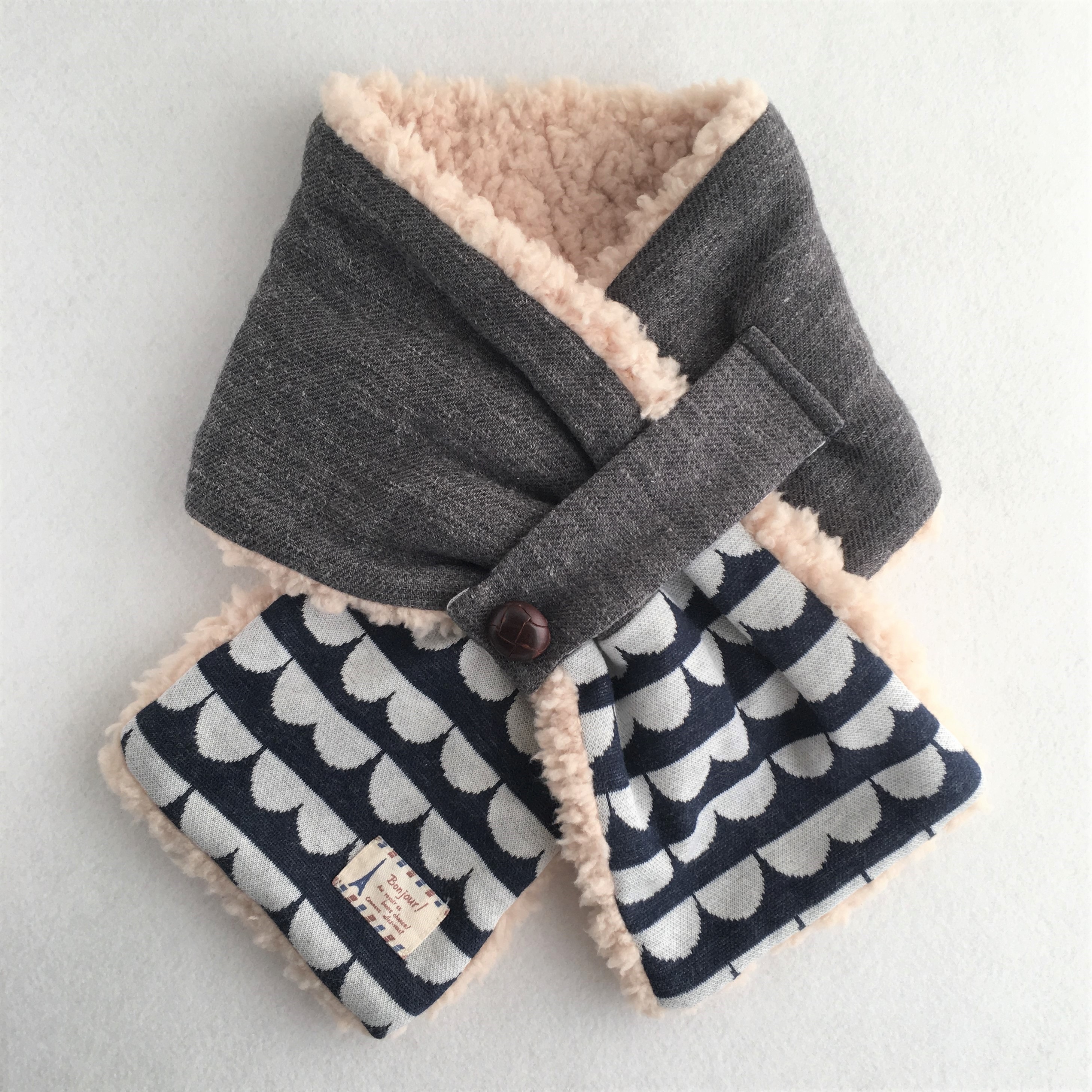 切り替えマフラー 型紙と作り方のセット Kiｰacｰ1810 子供服の型紙ショップ Tsukuro ツクロ