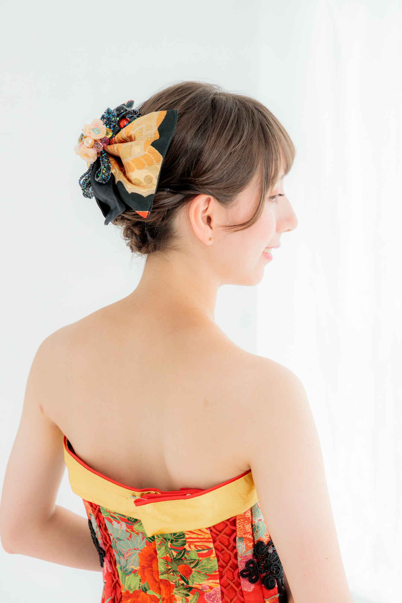 一点もの 和装ウェディング ブライダル 和ドレス 着物ドレス 色打掛 No45 Fujiya Obi Collection