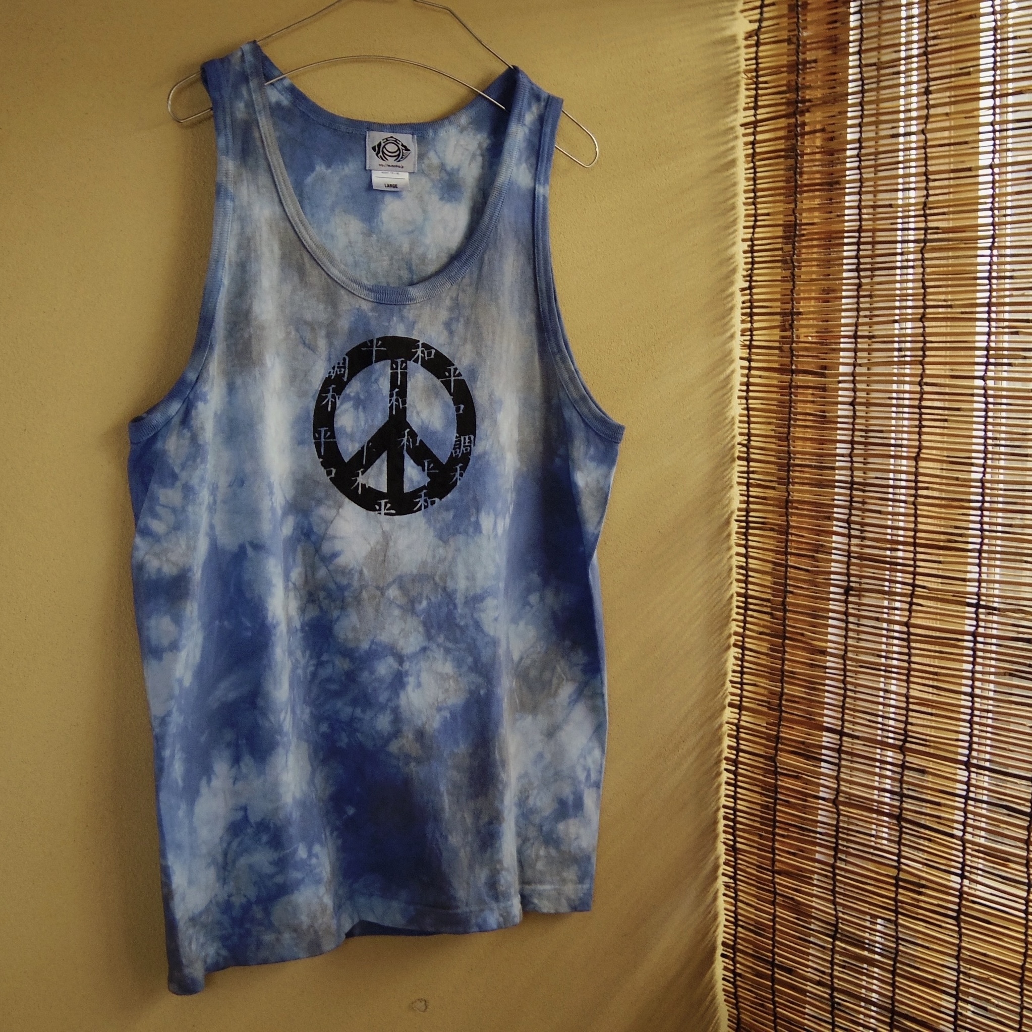 Peace 平和と調和 Tiedye Tank Top 薄群青 鼠色 L Xl Tkhome Factory