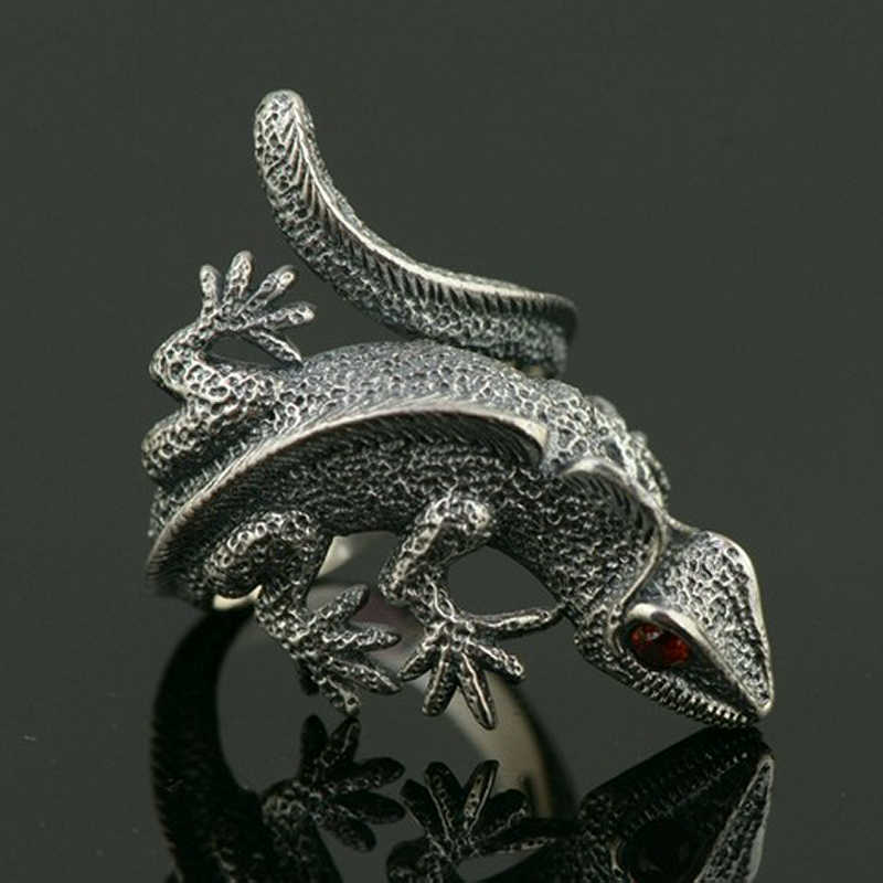 リング カメレオン 925 シルバー スターリングシルバー レディース メンズ 指輪 蜥蜴 爬虫類 ユニセックス ヴィンテージ きもかわ 赤目 とかげ ちゅらネット にふぇーでーびる