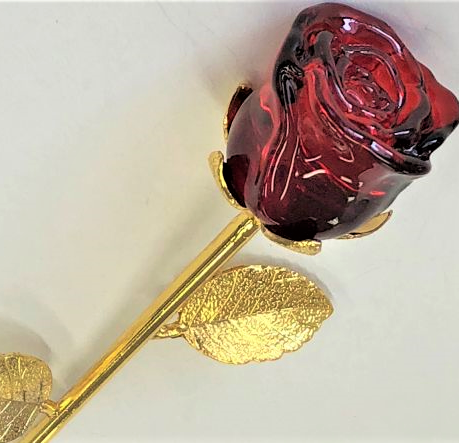 ガラスの薔薇 赤 １本 送料無料 グリーミングハウス