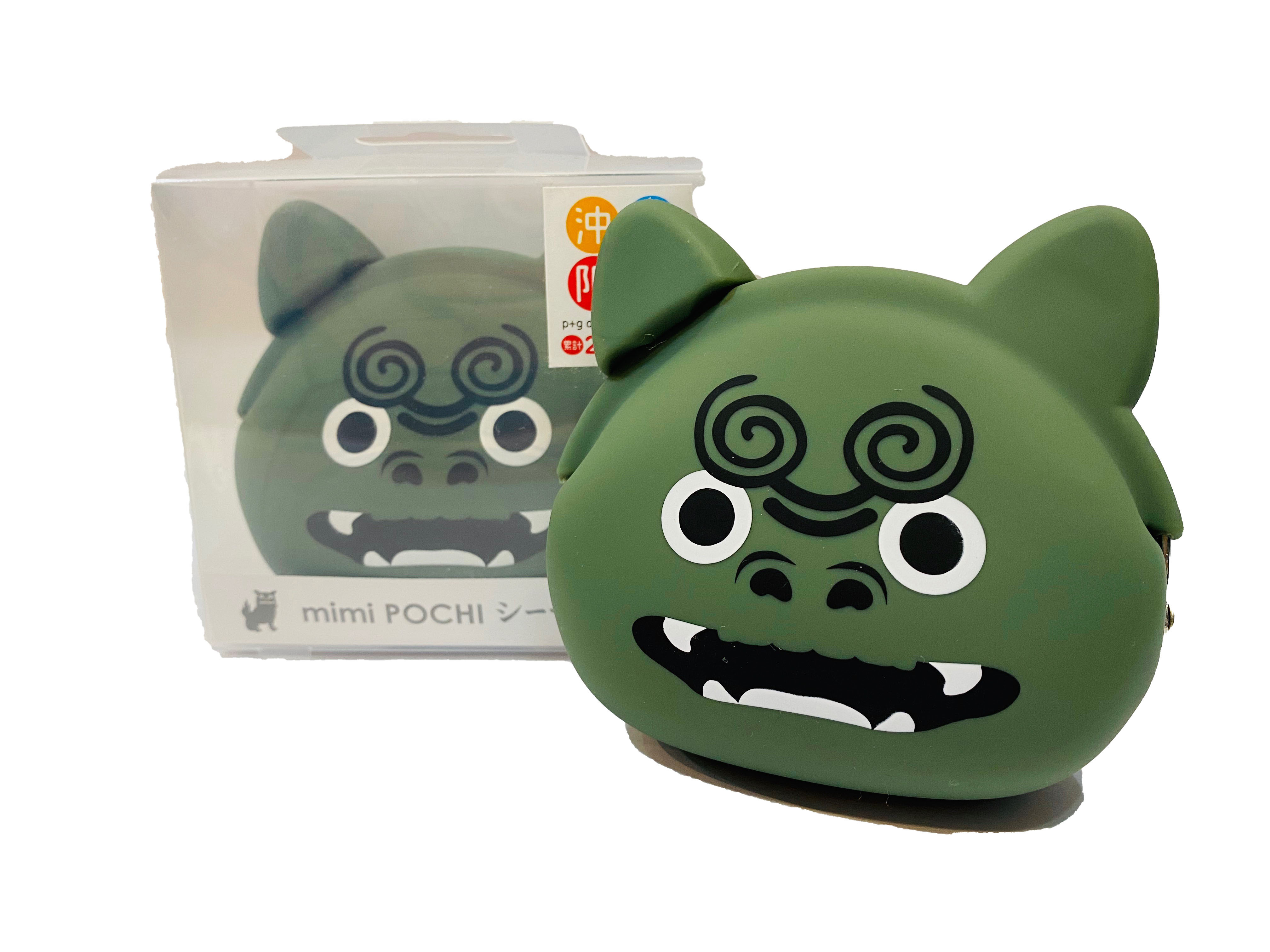 P G Design Mimi Pochi シーサー シリコンがまぐち グリーン Chura 琉球工房ちゅら