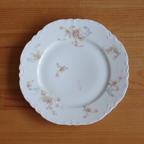 リモージュ アビランド Limoges Haviland ピンク バラ 花柄 デザートプレート ケーキ皿 21cm 0627 4 フランス製 アンティーク 食器 陶器 ヴィンテージ Flohmarkt フローマルクト