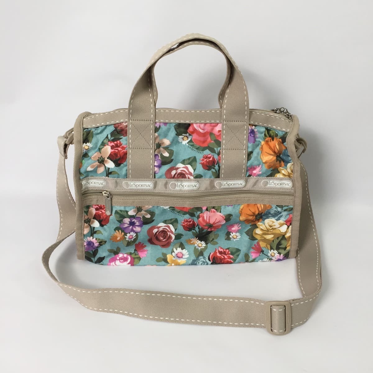 Lesportsac レスポートサック ミニボストン ハンドバッグ ショルダーバッグ 2way 花柄 ステッチ フクル ファッションブランドユーズドセレクトショップ