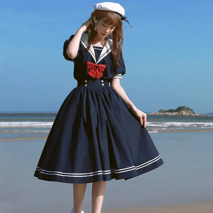 ゆめかわ ハイウエスト セーラーワンピ Wanpi77 ゆめかわガール
