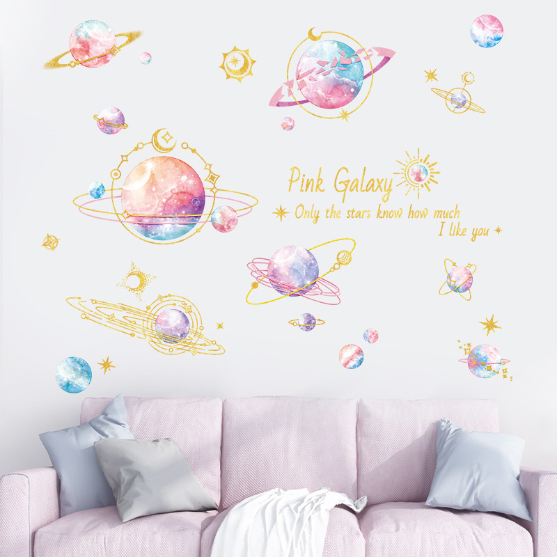 星 宇宙 ゆめかわいい ウォールステッカー Pink Galaxy 星のセレクトショップ まよなかのアトリエ