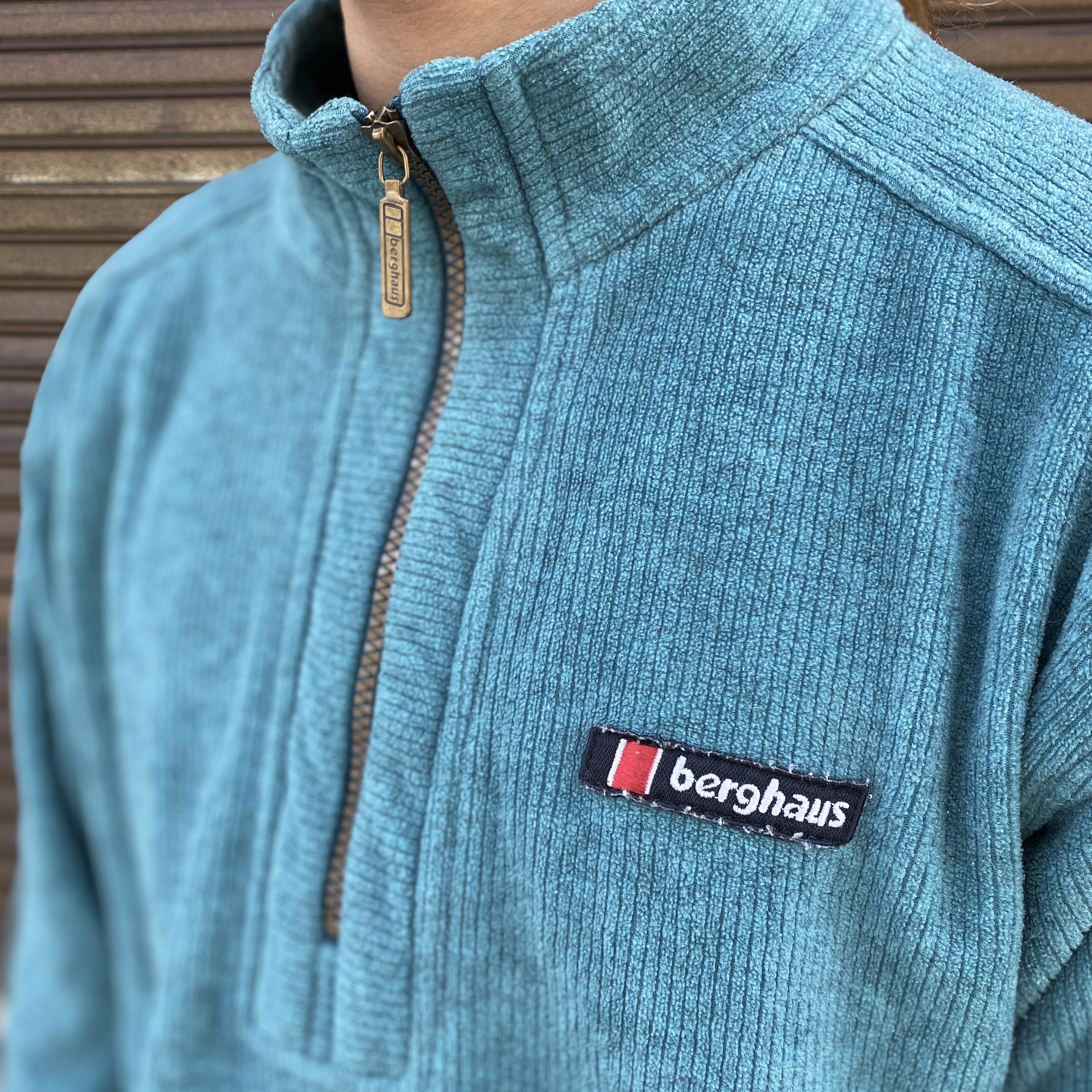 90年代 ビンテージ Berghaus バーグハウス フリースプルオーバー ハーフジップ 90s ヴィンテージ グリーン 緑色 メンズm相当 古着 アウトドアジャケット Cave 古着屋 公式 古着通販サイト