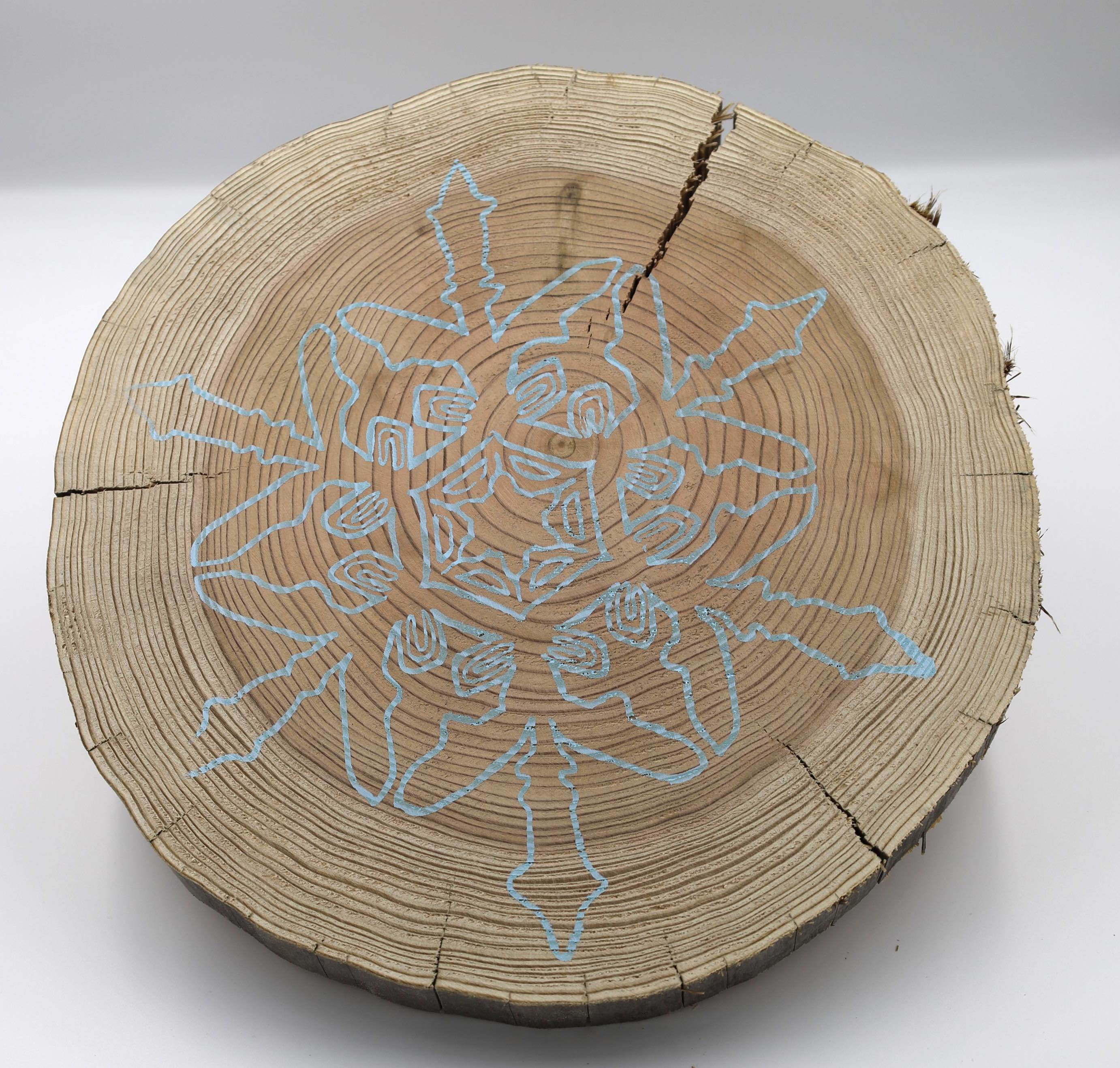 山武杉切り株 塗り絵オブジェ 雪の結晶 たまあーと創作工房