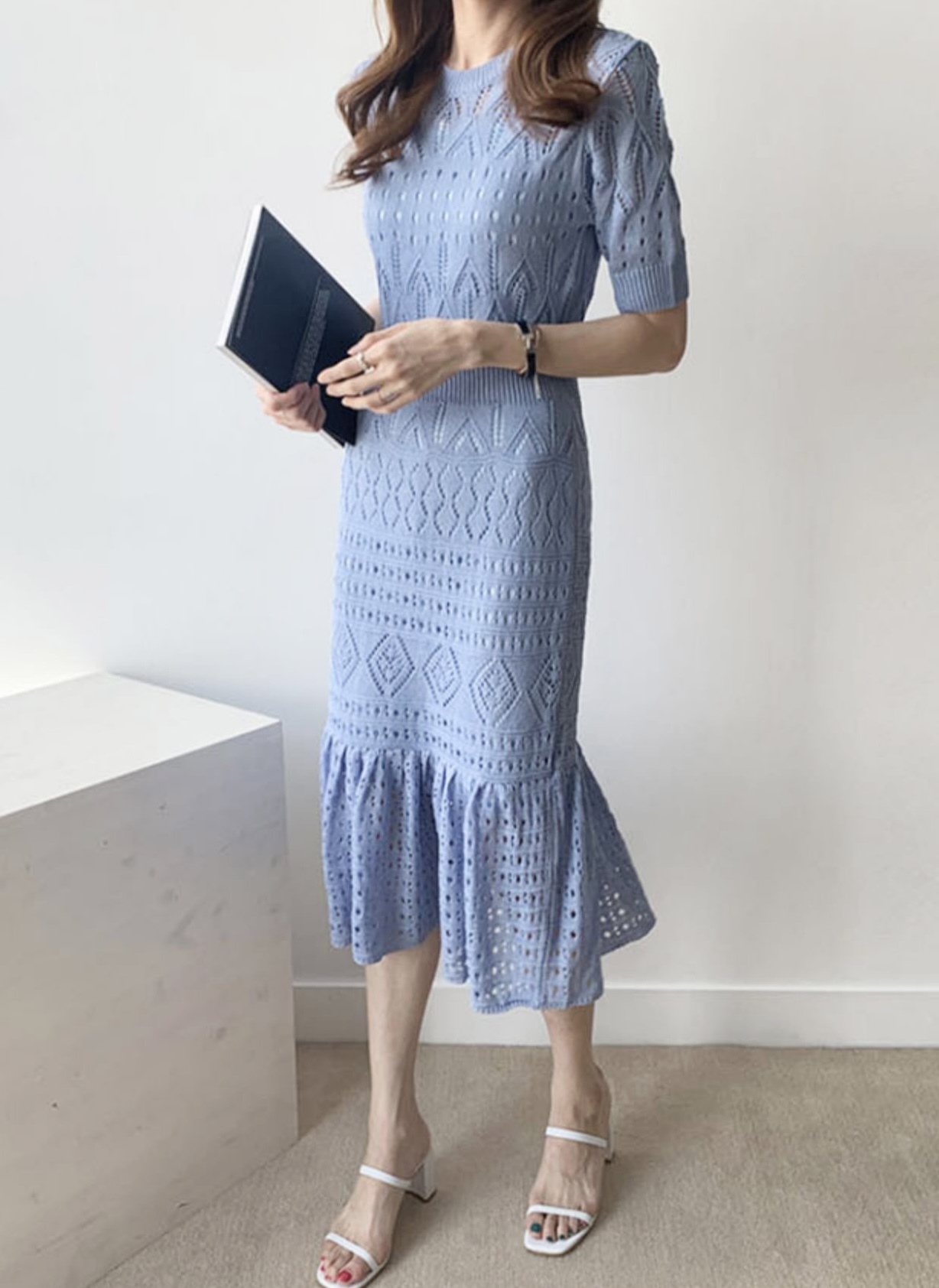 クロシェ編みニット フリル ワンピース 4color Selectshop Ramune