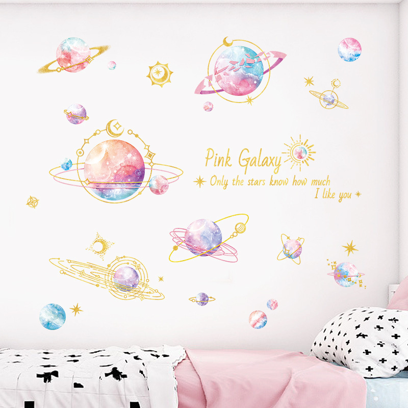 星 宇宙 ゆめかわいい ウォールステッカー Pink Galaxy 星のセレクトショップ まよなかのアトリエ