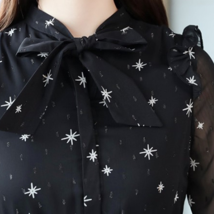 星柄レースシフォンワンピース Millems