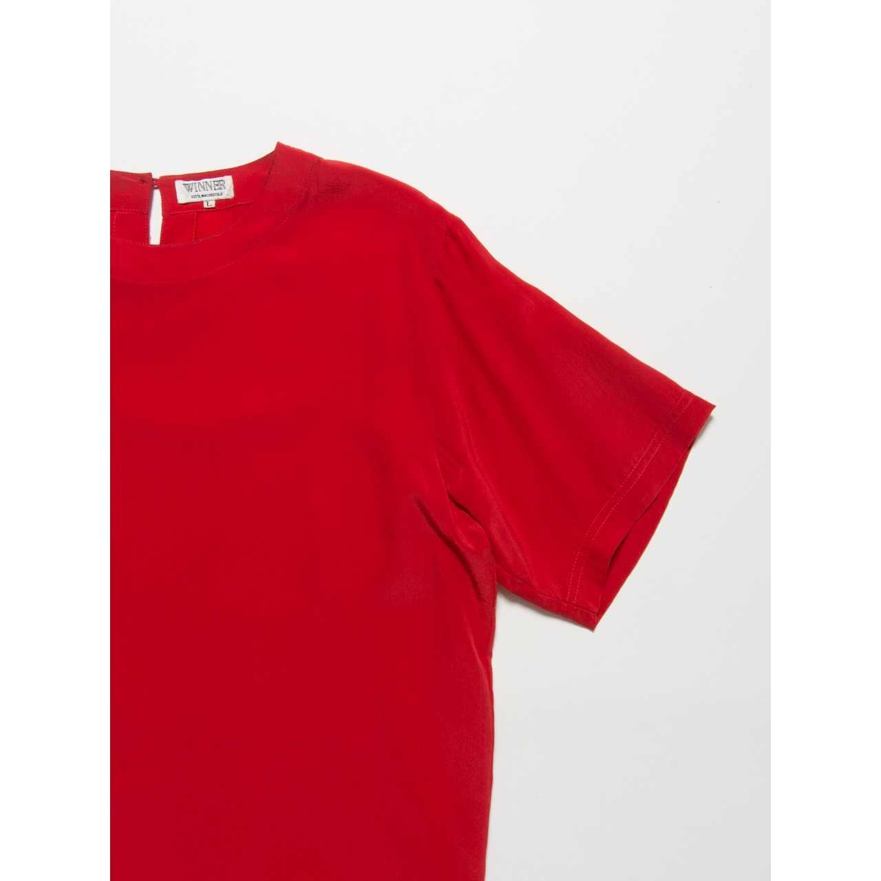 【WINNER】Washed silk Tshirt（ウォッシュドシルクTシャツ ブラウス）4d MASCOT/E