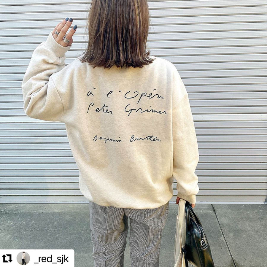 Y 1063 筆記体プリントスウェット オートミール 1113 Cittaa チッタ 韓国レディースファッション通販