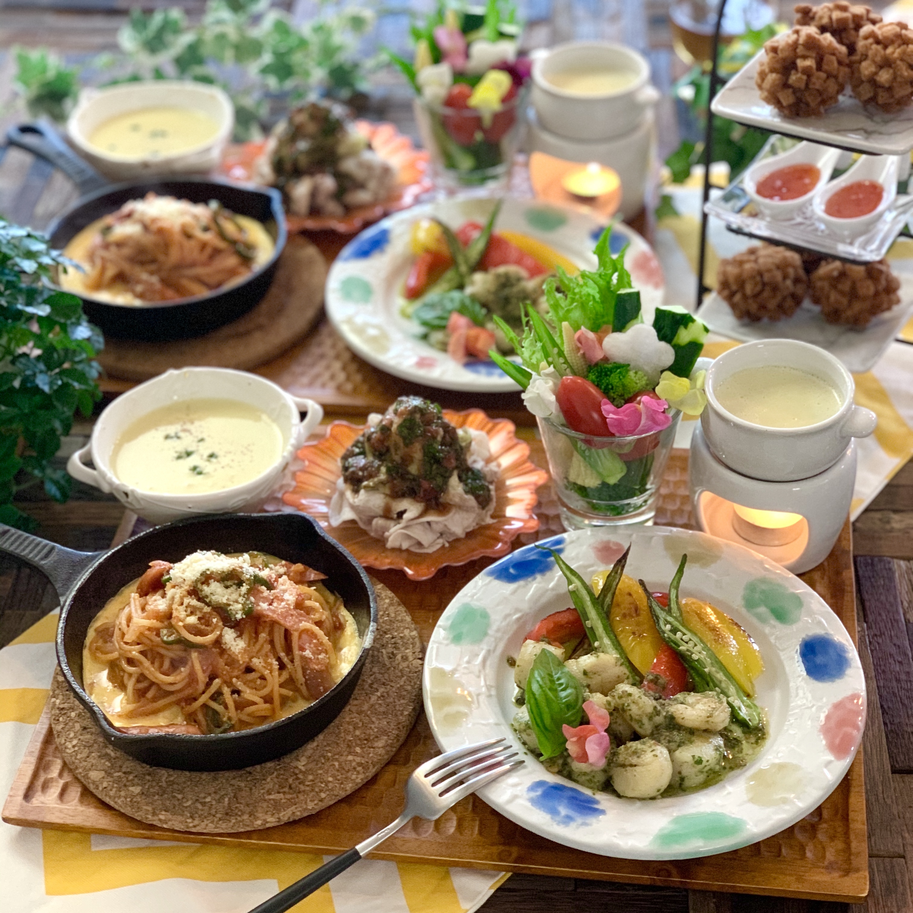 バジルソテーとナポリタンなど献立まとめ 料理教室 Ohana Kitchen