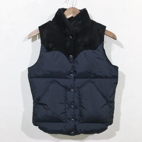 Rocky Mountain ロッキーマウンテン ボアムートン スウェード クリスティベスト ダウンベスト ブラック 7 8 ブランド古着brooch