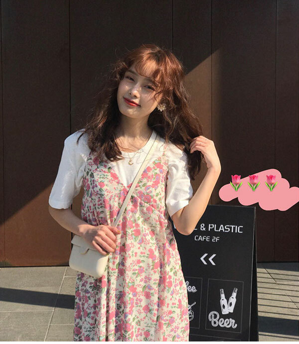 即日発送 花柄ワンピース U Style