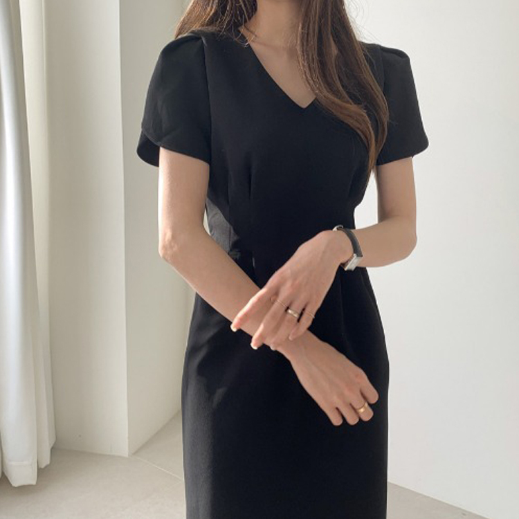 チューリップ袖 ストレートライン ワンピース ドレス レディースファッション通販joyfeel ジョイフィール